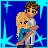 Pixel art animation of a couple embracing against a blue starry background with light effects, displayed in a 2x2 contact sheet layout showing three distinct frames.