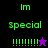 Green pixelated text 'Im' and 'Special' on black and purple backgrounds with green exclamation marks and a star symbol.
