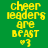 Green background with yellow pixelated text reading 'cheer leaders are BEAST #3' arranged in a pattern with white horizontal stripes