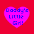Four identical pink hearts on red background with blue text reading "Daddy's Little Girl!" in pixelated font.