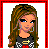 Pixel art contact sheet showing a female character's full body and name text across five frames with red borders on white background.