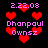Pixelated red hearts float against a black background with pink text reading '2.22.08', 'Dhanpaul', and 'Ownsi' in four repeated sections.