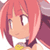 Pixelated anime-style character icon with pink hair, large eyes, and a purple outfit featuring a yellow accessory.