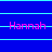 Blue background with cyan horizontal lines and pink text reading 'Hannah' in a