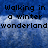 Pixelated text reads "walking in a winter wonderland" over blue and white gradient background with visible pixelation.
