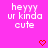 Pixelated text and heart symbols on a bright pink background with partial gray overlay.