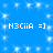 Blue background with white pixelated text and sparkles, displaying repeated 'H3CiIA =]' phrases in a pattern