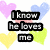 Pixelated text blocks with heart shapes in pastel colors on a white background.