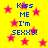 Yellow background with pink stars and blue text reading "Kiss ME I'm SEXXY!" repeated in a pattern