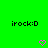 Green background with repeated 'irock:D' text and pink heart icons arranged in a pattern