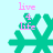 Four identical pixelated green snowflakes with pink text 'live', '4', and 'life' on a light blue background, arranged in a