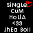 Pixelated text displays 'single' with a red heart symbol, followed by 'CUM', 'HoUA', '<33', and 'JhEa Boil' on black background.