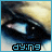 A 3x3 contact sheet of seven animated frames showing a close-up of an eye with blue eyeshadow and the word 'dyin9' in pixelated text below, arranged left-to-right top-to-bottom on a gray background.