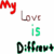 Pixelated text reads 'My Love is Different' with red, brown, green, and black lettering on white background.