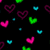 Pixelated heart shapes float on black background with colorful text reading "LIVE like theres no tomorrow" in yellow, pink, and cyan.