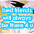 Animated buddy icon with blue text overlays on a yellow and white background featuring stylized hands.