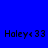 Blue background with black text 'Holey<33' and a white circular glow effect that changes intensity across frames.