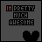 25 pixel-art icons with dark gray backgrounds, each displaying "I'M PRETTY MUCH AWESOME" text and a black heart symbol with animated color effects