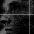 Pixelated grayscale portrait with lines on left; blue and white numeric symbols on right