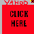 Six colored rectangular display text with 'YAHOO' at top, 'CLICK HERE' in middle, and 'TO WIN AVIRUS!!! STUPID POPUPS!' below on red