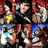 A pixelated grid of six distinct character portraits with varied backgrounds and color schemes, each in a separate panel.
