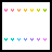 Seven distinct Y-shaped icons in a horizontal row, each with unique pastel colors from pink to green on white background.