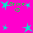 Bright pink background with scattered cyan stars and green text reading "Grace" above a smaller "G" in pixelated font.