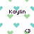 Pixelated icon with 'Kaylin' text surrounded by green and cyan hearts on white background.