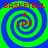 Four identical spiral patterns with blue and green swirls, each containing red text reading "BASKETBAL" at top, "4" in middle, and "LIFE" at bottom.