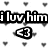 Black-and-white pixelated image with text fragments and symbols on a heart-patterned background, featuring a heart icon and a cursor-like symbol.