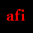 A 48x48 pixel buddy icon featuring a black background with red text "afi" and "Sing the Sorrow" above a blurred album cover image of AFI's "Sing the Sorrow" CD, displayed in a contact sheet layout with gray transparency background.