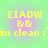 Yellow text on green and purple gradient background with repeated 'EIADW &&' and partial 'm clean :' lines.