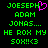 Green pixelated text on black background with pink heart symbol replacing 'H' in JOESEPH, repeated in two