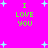 Bright pink background with four identical green text blocks reading "I LOVE YOU" surrounded by light blue pixelated stars.