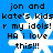 Blue background with white snowflake symbols and black text reading 'jon and kate's kids r my idols! HA i love this!!!' repeated in a pattern
