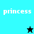 Four display the word 'princess' with a pixelated star icon changing color between cyan and black backgrounds