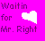Static pixel art icon with bright pink background displaying text and a heart symbol in purple and white pixels.
