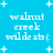 Pixelated blue background with white text and plus signs, displaying 'walnut creek wildcats (' in four identical with slight variations in plus sign placement