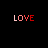 Four pixelated 'LOVE' text icons arranged in a on black background, each with distinct red and white letter color variations