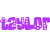 Pixelated text 'TAYLOR' in purple and green colors on a white background.