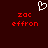 A static pixel art image with a dark red background, featuring two identical text blocks and a white heart symbol above them.