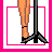 Pixel art contact sheet of six frames showing a female character with microphone, pole dance elements, and text fragments "BORN", "TO", "SING" in pink-bordered squares.