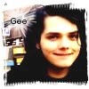 A static image shows a person with dark hair and a black top, with partial text 'Gee' visible on the left side.