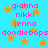 A static image with a bright cyan background filled with orange stars and repeated pink text.