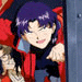 nine anime-style character portraits with purple hair, varying expressions and clothing against different backgrounds