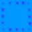 Blue background with scattered purple starburst shapes, each having four radiating lines and a central square.