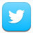 Blue square icon with rounded corners featuring a white bird silhouette facing right, set against a light blue background with subtle gradient.