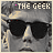 identical pixelated images showing a person wearing dark sunglasses with text 'THE GEEK' above, each image has subtle color variations in the background and text