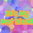 Pixelated text in green and orange on a multicolored background with visible animation changes between frames.