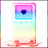 Pixelated image of a rainbow-colored device with a heart symbol, red base, and blue text reading "Music is in My Soul <3" on black background.